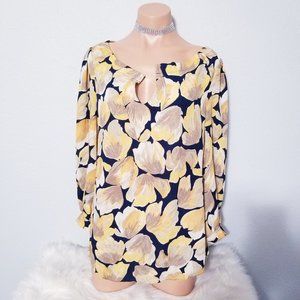 Anthropologie Meadow Rue Yellow Floral Top Blouse
